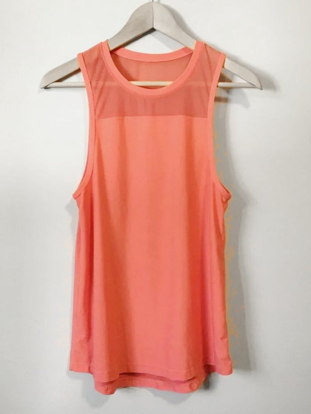 Mondetta Neon Coral Sunset Mesh Upper Workout Tank Top
